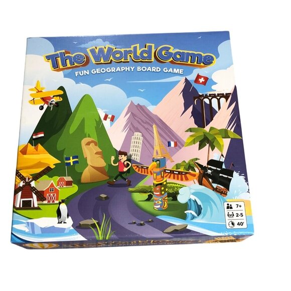 The World Game Fun Geography Board Game For Kids & Adults 7+ Complete Homeschool - Picture 1 of 12